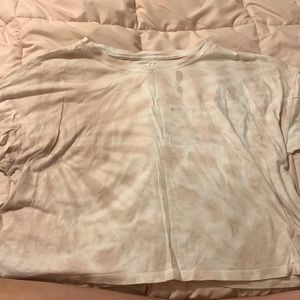 old navy pink/nude tye dye cropped tee